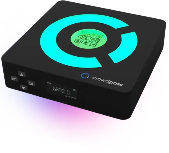 CrowdReader NFC RFID scanning device with LED ring and display