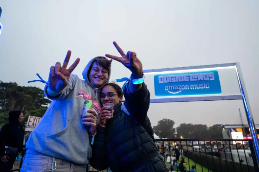 Festival fans with NFC LED wristbands