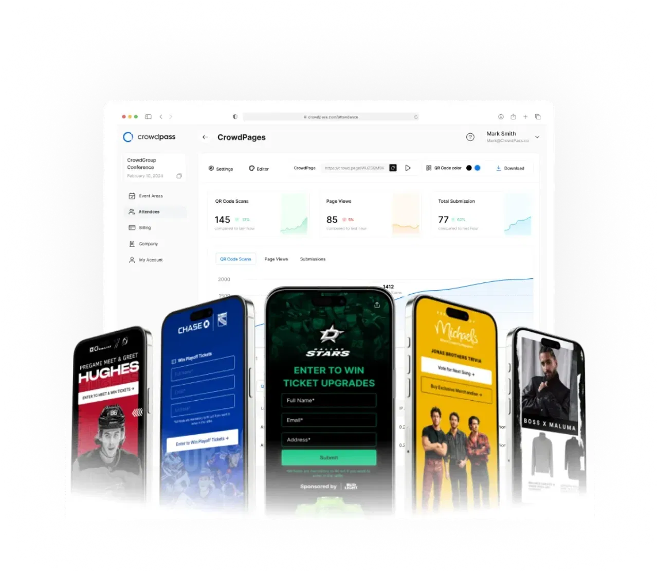 CrowdPass integration partner logos and connection workflow