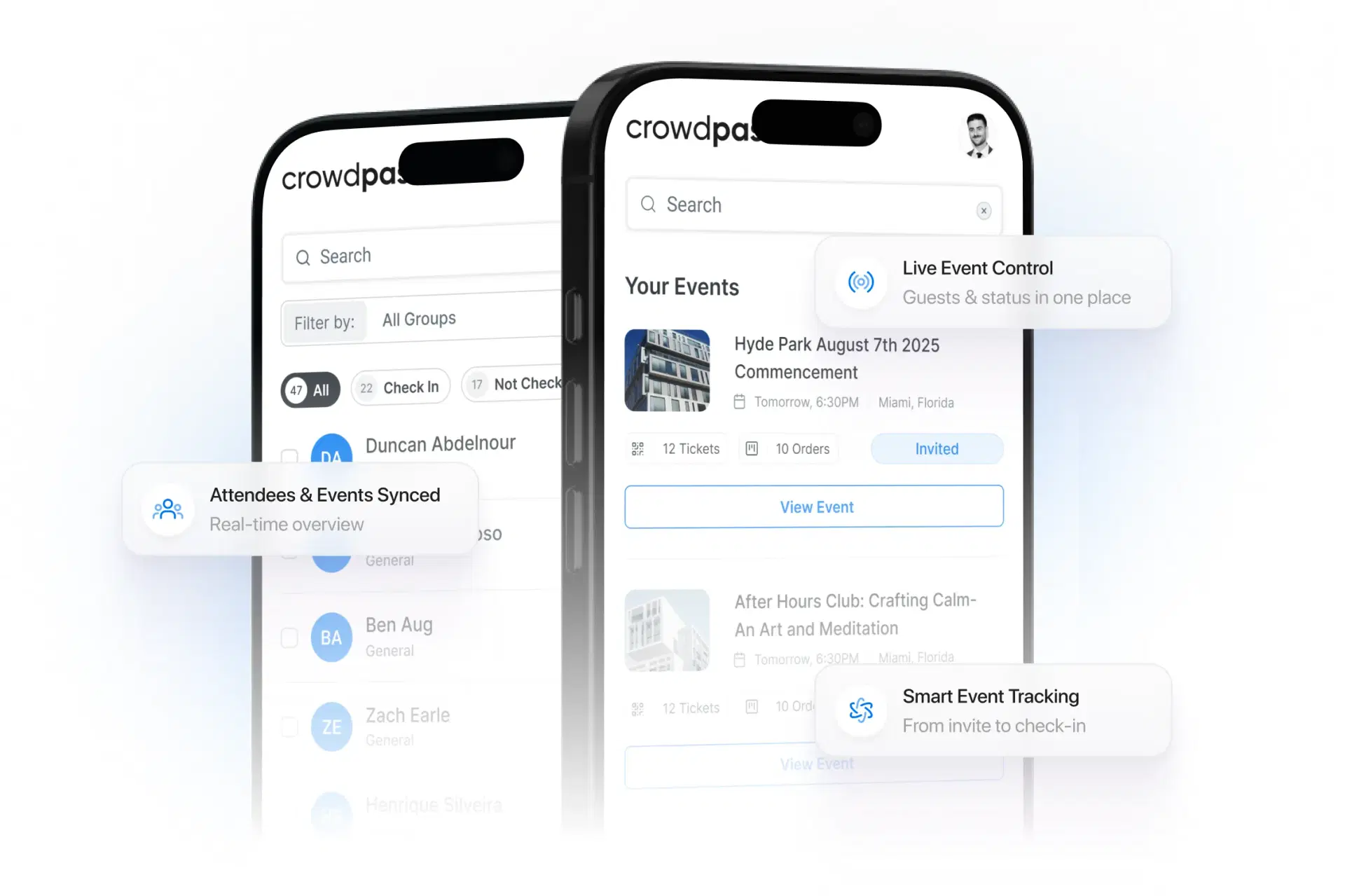 CrowdPass Mobile App — CrowdPass event management platform