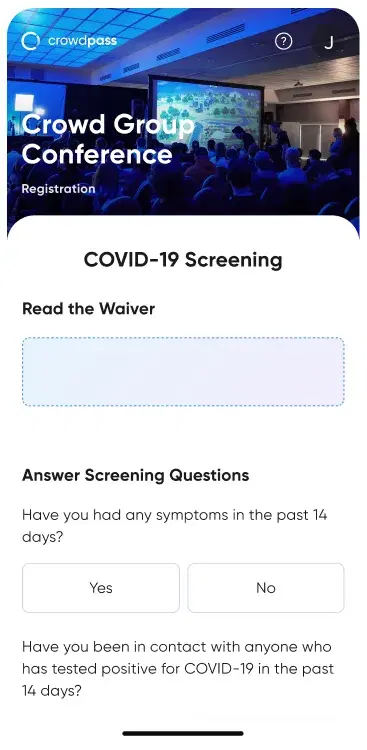 Digital waiver form displayed on mobile phone