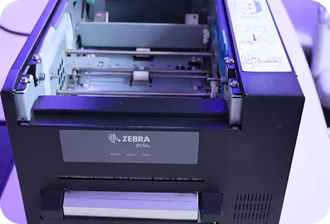 On-site badge printing setup at a conference