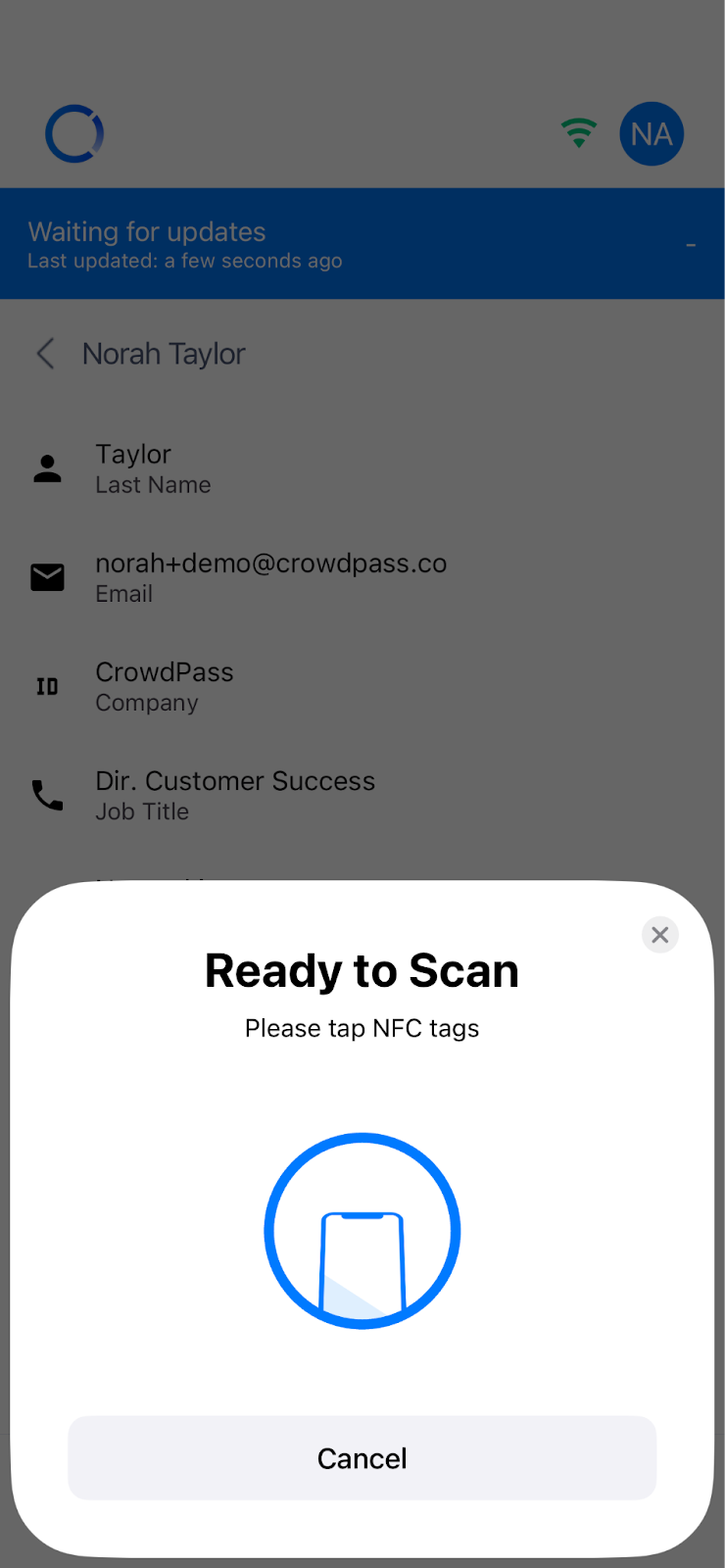 Ready to Scan screen